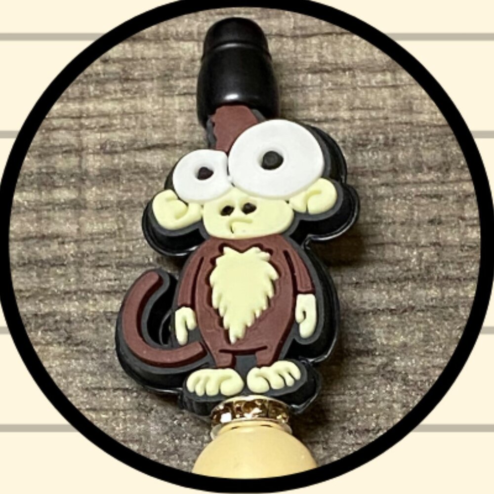 Handmade Custom Beaded Silly Monkey Pen